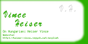 vince heiser business card